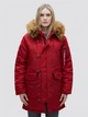 Парка зимняя с мехом женская Alpha Industries N-3B W L Бордовая - изображение 10