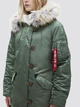 Парка зимняя с мехом женская Alpha Industries Elyse WJE45500C1 XS Темно-зеленая - изображение 13