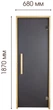 Двері для лазні та сауни Tesli Lux Graphite Sateen 1900х700 - изображение 3