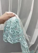 Тюль VR-Textil 1696т Грек-сітка з вишивкою і люрексом Молочний з бірюзовим 300х270 см (42-0737) - зображення 4