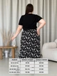 Длинная женская юбка в цветочек черная Merlini Лакко 400001483 размер 2XL-3XL - изображение 4