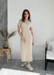 Платье-футболка в рубчик длинное летнее женское Merlini Кассо 700000122 L-XL Светло-бежевое (700000122_2) - изображение 1