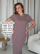 Платье-футболка в рубчик длинное летнее женское Merlini Кассо 700000124 L-XL Мокко (700000124_2) - изображение 4