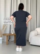 Платье-футболка в рубчик серое Merlini Темпо 700001544 размер 4XL-5XL - изображение 2