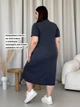 Платье-футболка в рубчик серое Merlini Поло 700001564 размер 4XL-5XL - изображение 2
