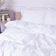Простынь MirSon двуспальная 180x220 см 30-0001 White Satin Stripe (2200005245866) - изображение 1