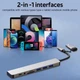 USB-Хаб Fenvi F-TUH8 8-IN-2 USB 3.0/Type-C-Hub -> USB 2.0, USB 3.0, Type-C, Audio 3.5, Card reader: SD/TF - изображение 6