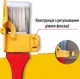 Малярная кисть с ограничителем для ровной покраски / лакировки углов и краев стен / оконных рам / потолка + маленькая кисточка, разноцветная (109108777) - изображение 4