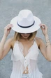 Жіночий Капелюх Fedora З Ремінцем White (8049697) - изображение 3