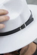 Чоловічий Капелюх Fedora З Ремінцем White (8049696) - изображение 4