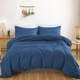Простынь на резинке по периметру MirSon Satin Light Pro 10-011 Dark Blue 200x220+25 см (2200010174243) - изображение 2