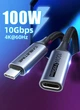 Кабель CABLETIME USB Type C - USB Type C 0.5 м 5А/PD100W 4K 60hz швидка зарядка White (CU21E) - зображення 2