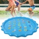 Басейн-фонтанчик надувний дитячий з малюнками та буквами Swimming Ring, навчальний килимок з водою для дітей, килимок-басейн водяний розвивальний з функцією фонтану для вулиці Синій SWRF-3-Blue - зображення 10
