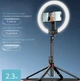Набор для блогера: Трипод - штатив (230 см max. высота) + Кольцевая LED лампа Ring Light (диаметром в 25.5 см) для фото, видео, стрима, селфи / Bluetooth 5.2 пульт / Монопод - селфи палка со светом - изображение 3