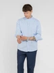 Сорочка чоловіча блакитна з бавовняно-лляної тканини Arber STAND COLLAR XXXL зріст 6 блакитний (M05.24.23.521) - зображення 3