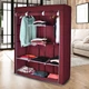 Складной каркасный тканевый текстильный шкаф на 3 секции Storage Wardrobe 88130 Бордовый (N-14) - изображение 2