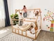 Детская кровать домик Монтессори BUSY WOOD напольная Модель 2 190х80 см натуральное дерево - изображение 6
