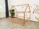 Детская кровать домик Монтессори BUSY WOOD напольная с ламелями Модель 2 140х70 см натуральное дерево - изображение 11