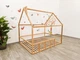 Детская кровать домик Монтессори BUSY WOOD напольная с ламелями Модель 2 140х70 см натуральное дерево - изображение 10