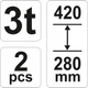 Подставка(Опора)3т/420мм/2 шт Автомобильная YATO YT-17311 - изображение 2