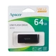 Флеш-накопичувач Apacer USB 3.2 Gen 1 AH350 64Gb Black (AP64GAH350B-1) - изображение 2