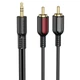 Аудіокабель BOROFONE BL11 3.5mm to double RCA audio cable Black (6974443382204) - изображение 1