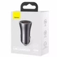 Автомобільний зарядний пристрій Baseus Golden Contactor Dual Fast Charger U+C 60W Dark Gray (CGJM000113) - зображення 2