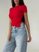 Жіноча літня футболка асиметричного крою Uaclothes 46-48 Червоний (like33630-140341350) - зображення 3