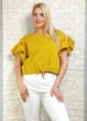 Блуза з воланами вкорочена оверсайз гірчична New Collection S-L 10-5276 - зображення 2