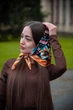 Велика дизайнерська хустка My Scarf "Карпатська зірка" 70 на70 см золото - изображение 4