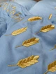 Наволочка Cozy з вишитими золотими колосками 40x60 см Небесно-блакитна - зображення 5