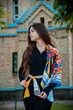 Дизайнерська яскрава хустка "Берігня" MyScarf 90 на 90 см - изображение 3