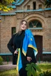 Дизайнерский яркий платок "У кожного своє серце і воно належить Україні" 70х70 см - изображение 8