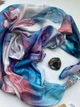 Дизайнерська хустка My Scarf "Блакита бабка кохання" 90 на 90 см прикрашена амазонітом - изображение 2