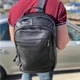 Городской мужской рюкзак кожаный черный Tiding Bag B2-03555A - изображение 6
