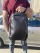 Городской мужской рюкзак кожаный черный Tiding Bag B2-03555A - изображение 8