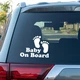 Наклейка "Baby on Board - Следы" 20х15 см Белая (004) - изображение 1