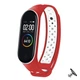 Силиконовый ремешок Nike style для фитнес-браслета Xiaomi Mi Band 3/4 Красный с белым + металическая кнопка (MRKQ0109) - изображение 1