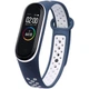 Силиконовый ремешок Nike style для фитнес-браслета Xiaomi Mi Band 3/4 Темно-синий с белым + металическая кнопка (MRKQ0101) - изображение 8