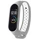 Силиконовый ремешок Nike style для фитнес-браслета Xiaomi Mi Band 3/4 Серый с белым + металическая кнопка (MRKQ0107) - изображение 2