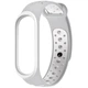 Силиконовый ремешок Nike style для фитнес-браслета Xiaomi Mi Band 3/4 Серый с белым + металическая кнопка (MRKQ0107) - изображение 3