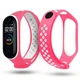 Силіконовий ремінець Nike style для фітнес-браслета Xiaomi Mi Band 3/4 Рожевий з білим + металева кнопка (MRKQ0113) - зображення 2