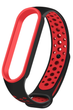 Ремешок Nike style для фитнес-браслета Xiaomi Mi Band 6/5 Черный с красным + металическая кнопка (mrk6782) - изображение 2