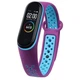 Силиконовый ремешок Nike style для фитнес-браслета Xiaomi Mi Band 3/4 Фиолетовый с голубым + металическая кнопка (mrk2452) - изображение 2