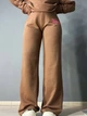 Костюм женский Quzen 485-485 Barbie оверсайз свитшот и брюки палаццо M коричневый - изображение 3