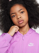 Підліткова толстовка з капюшоном для дівчинки Nike G Nsw Fz Hdy Jsy Lbr FN8595-532 147-158 L Світло-фіолетова (197859852444) - зображення 4