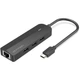 USB-хаб Vention USB-C to USB 3.0*3/RJ45/Micro-B HUB 0.15 Black ABS Type - зображення 1