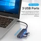 USB-хаб Vention USB-C to USB 3.0*3/RJ45/Micro-B HUB 0.15 Black ABS Type - зображення 6