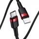 Кабель Baseus Cafule Type-C to Lightning PD 18W 1m Black/Red (CATLKLF-91) - изображение 2