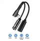 Переходник кутовой 2в1 Type-C - AUX 3.5 mm + Type-C для смартфонов Samsung \ Быстрая зарядка \ Черный - изображение 2